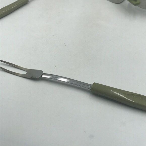 Vintage Chromium Plated Ekco USA Kitchen Utensil Lot Avocado Green Campbells S&P - Picture 4 of 12